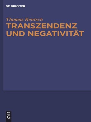cover image of Transzendenz und Negativität